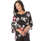 Women's Apt. 9&reg; Asymmetrical Tiered Top, Size: Large, Black Floral
