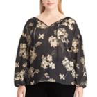 Plus Size Chaps Floral Blouse, Women's, Size: 1xl, Black
