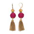 Napier Bead & Tassel Drop Earrings, Women's, Pink