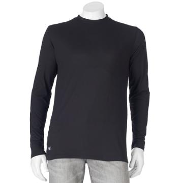 Men's Heat Holders Comfort Stretch Base Layer Performance Crewneck Tee, Size: Large, Black
