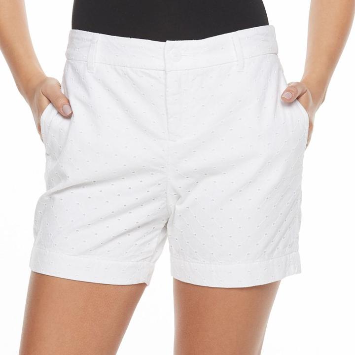 Petite Croft & Barrow&reg; Novelty Shorts, Women's, Size: 6 Petite, White