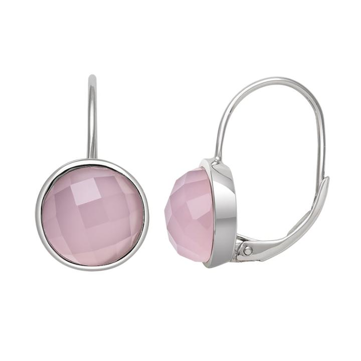 Sterling Silver Rose Quartz Leverback Earrings, Women's, Pink