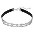 Napier Beaded Faux Suede Choker Necklace, Women's, Silver