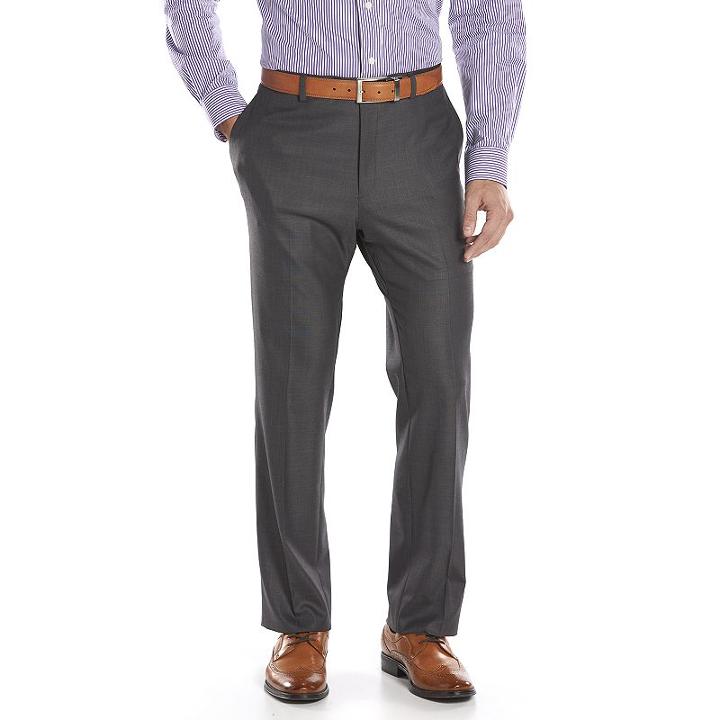 Men's Apt. 9&reg; Slim-fit Stretch Flat-front Suit Pants, Size: 36x30, Grey