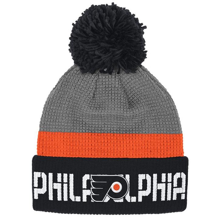 Adult Reebok Philadelphia Flyers Cuffed Pom Knit Hat, Grey