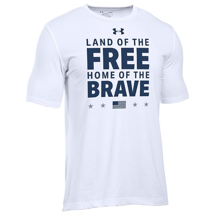 Men's Under Armour Land Of The Free Tee, Size: Small, White