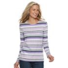 Women's Croft & Barrow&reg; Classic Crewneck Tee, Size: Xxl, Med Grey