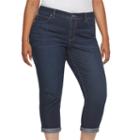 Plus Size Jennifer Lopez Roll Cuff Capri Jeans, Women's, Size: 20 W, Blue