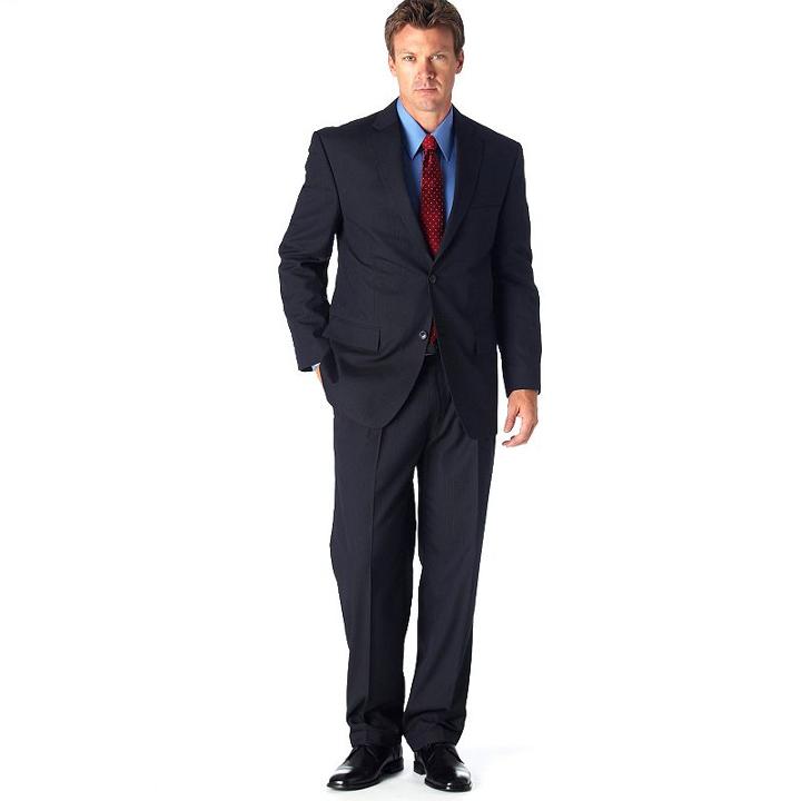 Men's Haggar&reg; Classic-fit Navy Pinstripe Suit Jacket, Size: 40 Short, Blue