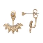 Lc Lauren Conrad Cubic Zirconia Fan Front Back Earrings, Women's, Gold