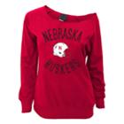 Juniors' Nebraska Cornhuskers Flashdance Slouch Crewneck, Teens, Size: Medium, Dark Red