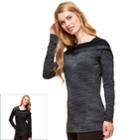 Women's Hottotties By Terramar Madison Reversible Long Sleeve Hoodie, Size: Xl, Grey (charcoal)