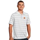 Men's Antigua Clemson Tigers Deluxe Striped Desert Dry Xtra-lite Performance Polo, Size: Medium, Natural