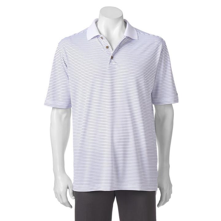 Pebble Beach, Men's Classic-fit Striped Performance Golf Polo, Size: Xxl, White
