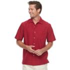 Men's Batik Bay Regular-fit Soft-touch Rayon-blend Button-down Shirt, Size: Xxl, Med Red