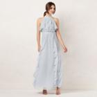 Women's Lc Lauren Conrad Tiered Ruffle Maxi Dress, Size: 18, Light Grey