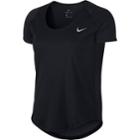 Women's Nike Dry Short Sleeve Running Top, Size: Xl, Grey (charcoal)