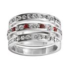Traditions Sterling Silver Swarovski Crystal Eternity Ring Set, Women's, Size: 9, Multicolor