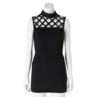 Juniors' Lily Rose Cage Yoke Bodycon Dress, Girl's, Size: Large, Black