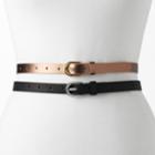 Women's Sonoma Goods For Life&trade; Metallic 2-for-1 Belt Set, Size: Small, Brown Over