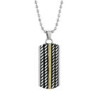Lynx Stainless Steel Two Tone Twist Dog Tag Necklace - Men, Multicolor