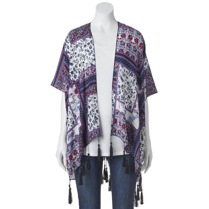 Sonoma Goods For Life&trade; Floral Patchwork Kimono, Women's, Blue (navy)