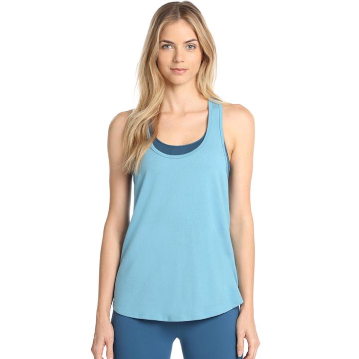 Women's Danskin Half Moon Racerback Tank, Size: Small, Light Blue