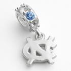 Dayna U North Carolina Tar Heels Sterling Silver Crystal Logo Charm, Women's, Blue