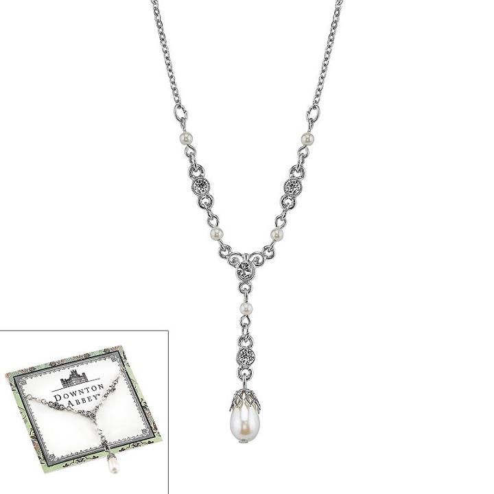Downton Abbey Y Necklace, Women's, Size: 16, White