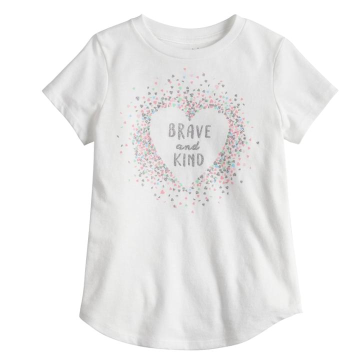 Girls 4-6x Jumping Beans&reg; Embellished Graphic Tee, Size: 7, White