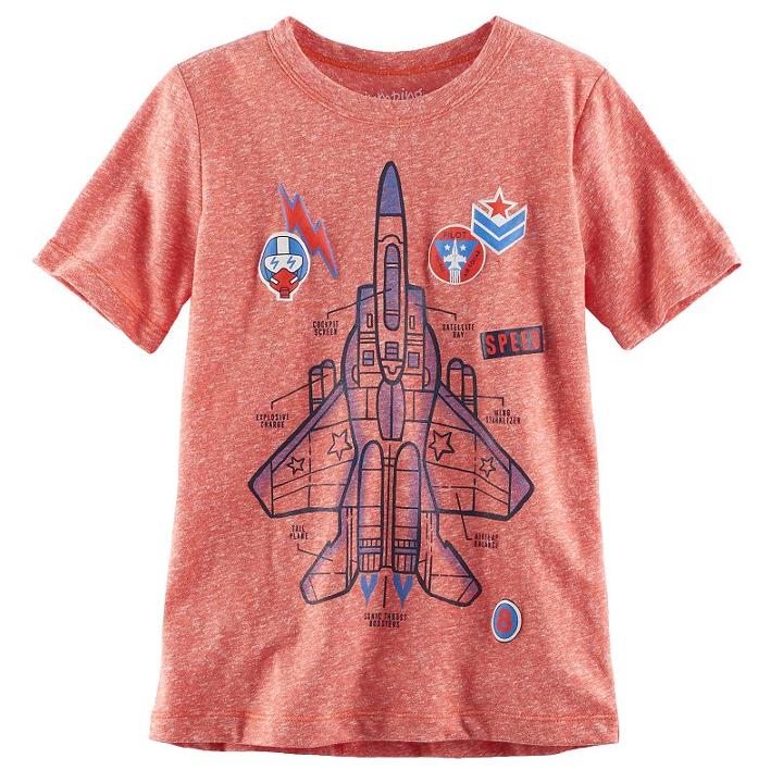 Boys 4-10 Jumping Beans® Heathered Graphic Tee, Size: 6, Orange