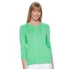 Women's Croft & Barrow&reg; Button Down Cardigan, Size: Small, Green