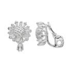Napier Cubic Zirconia Flower Clip-on Earrings, Women's, Silver