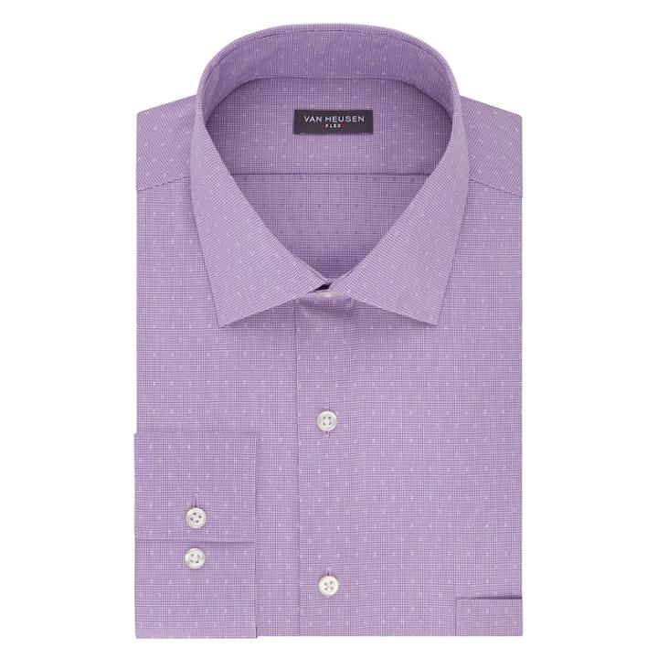 Big & Tall Van Heusen Flex Collar Spread-collar Dress Shirt, Men's, Size: 22 35/6t, Purple