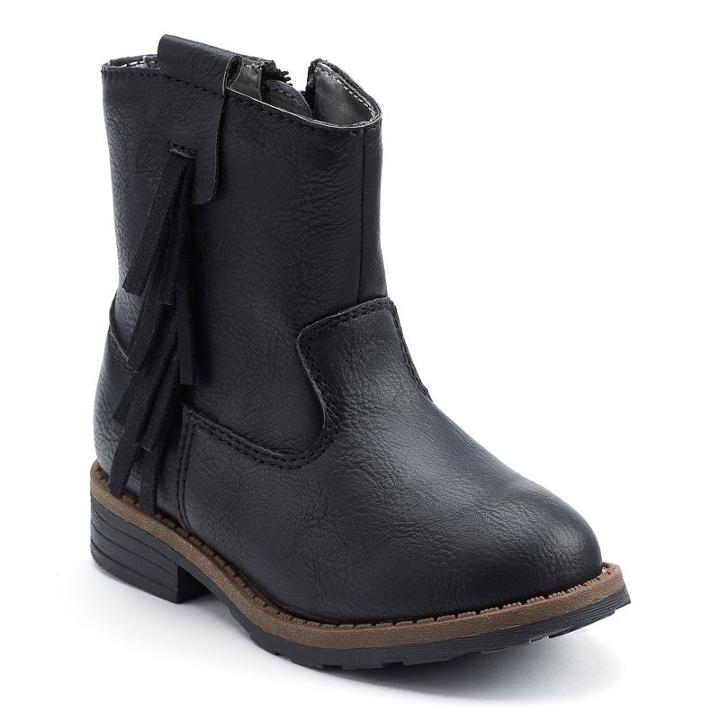 Carter's Toddler Girls' Western Boots, Girl's, Size: 7 T, Black