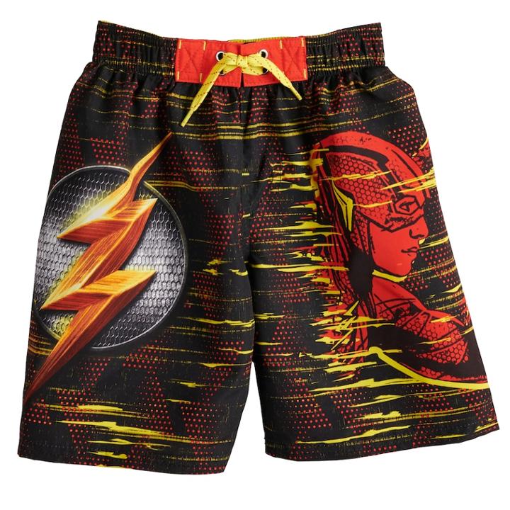 Boys 4-7 Justice League The Flash Swim Trunks, Size: 4, Multi