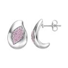 Lotopia Pink Cubic Zirconia Sterling Silver Marquise J-hoop Earrings, Women's