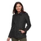 Women's Weathercast Waist-length Quilted Jacket, Size: Xl, Black