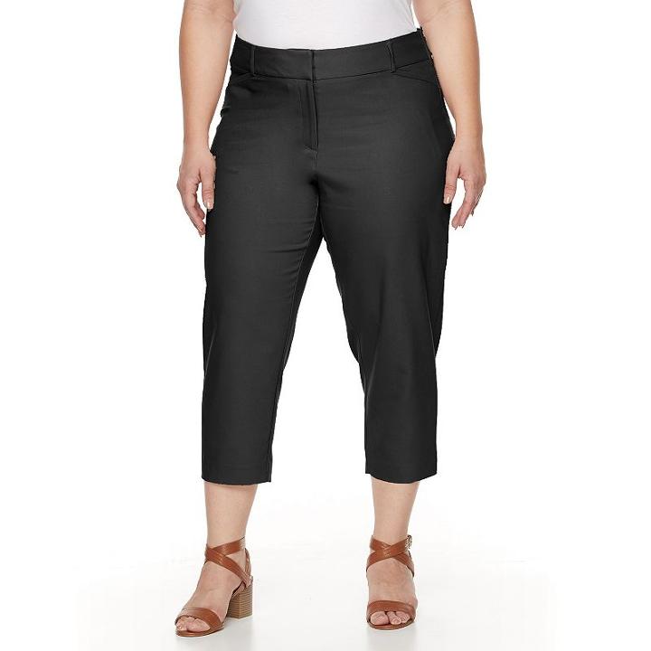 Plus Size Apt. 9&reg; Torie Capri Dress Pants, Women's, Size: 24 W, Black