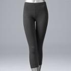 Plus Size Simply Vera Vera Wang Solid Capri Leggings, Women's, Size: 2xl, Med Grey