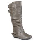 Journee Collection Tiffany Women's Slouch Boots, Girl's, Size: Medium (8), Grey