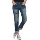 Juniors' Unionbay Tory Ripped Boyfriend Jeans, Teens, Size: 3, Blue Other