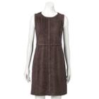 Women's Apt. 9&reg; Studded Faux-suede Fit & Flare Dress, Size: 6, Red/coppr (rust/coppr)