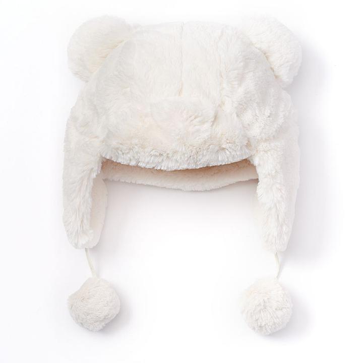 Girls So&reg; Fleece-lined Faux-fur Trapper Hat, Girl's, Size: Small, White Oth