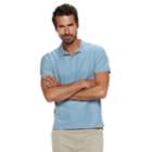 Men's Chaps Double-pique Stretch Polo, Size: Xl, Blue