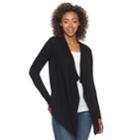 Juniors' So&reg; Waterfall Open-front Cardigan, Teens, Size: Medium, Black