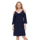 Women's Msk Embellished Cold-shoulder Shift Dress, Size: Large, Lt Orange