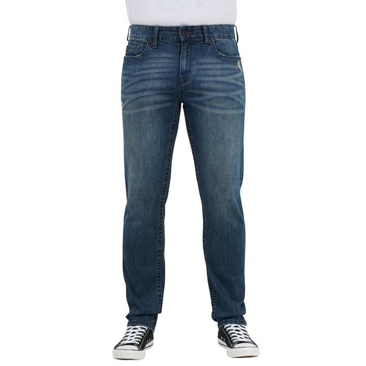 Men's True Luck Slim-fit Destructed Jeans, Size: 34x32, Med Blue