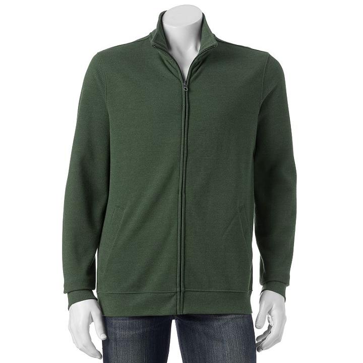 Men's Croft & Barrow&reg; Classic-fit Fleece Full-zip Jacket, Size: Xxl, Dark Green
