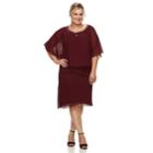 Plus Size Le Bos Tiered Dress & Jacket Set, Women's, Size: 22 W, Purple